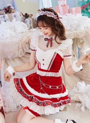 【即日発送】【姫宮まほれコラボ】アイドルツーピースサンタ《クリスマスコスプレ9点セット》【Malymoon/マリームーン】【9595】|クリスマスコスプレ（X’mas-costume）|オリジナルコス