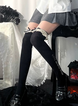 【ネコポス送料220円】【即日発送】ガーリーハートパールニーハイ≪靴下≫【leg006】