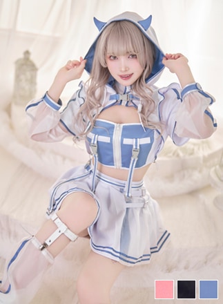 【即日発送】..天使界隈..ゲーミングデビルガール《ハロウィンコスプレ6点セット》【Malymoon/マリームーン】【9940】