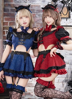 【即日発送】ゴシックハートヴァンパイア《ハロウィンコスプレ7点セット》【Malymoon/マリームーン】【10019】