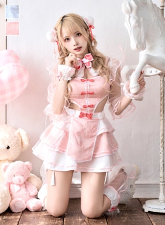【即日発送】-魔法少女-スパークルフィーユマジカルチャイナ《ハロウィンコスプレ9点セット》【Malymoon/マリームーン】【10110】