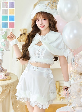 【即日発送】パステルスノーアイドルサンタ《クリスマスコスプレ7点セット》【Malymoon/マリームーン】【10034】