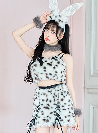 【即日発送】【中村里砂着用】ロイヤルホイップダルメシアンバニー《ハロウィンコスプレ7点セット》【Malymoon/マリームーン】【CS-25-10293】