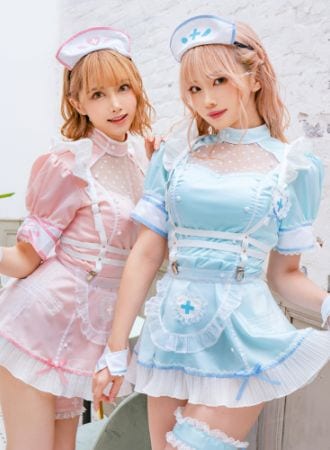 【即納】【※訳あり品※】ハーネスナース《ハロウィンコスプレ9点セット》【Malymoon/マリームーン】【9581-wake】