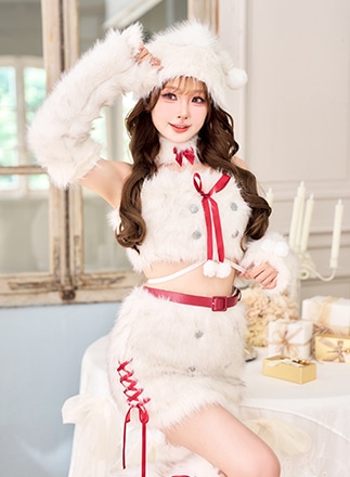 即日発送】ふわふわメレンゲリボンキャットサンタ《クリスマス