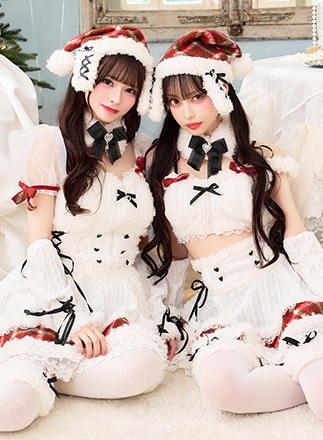 一部予約】ファーキャットサンタ《クリスマスコスプレ7点セット