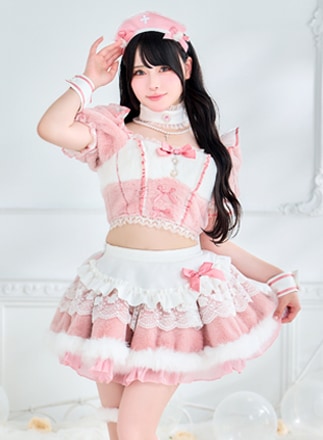 【即日発送】【Mumei着用】コットンピンクふわもこメルティナース《オリジナルコスプレ9点セット》【Malymoon/マリームーン】【CS25127】