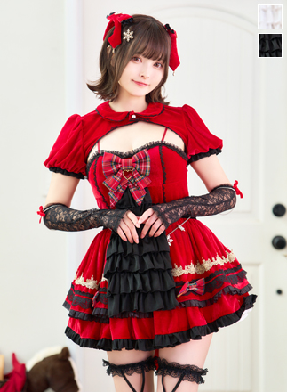 【1～3営業日で発送】【すずらコラボ】スノーブルームベルベットサンタ《オリジナルコスプレ7点セット》【Malymoon/マリームーン】【CS25195】