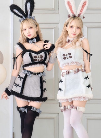 【即日発送】メルトニットバニーファーセットアップ《オリジナルコスプレ9点セット》【Malymoon/マリームーン】【CS25005】