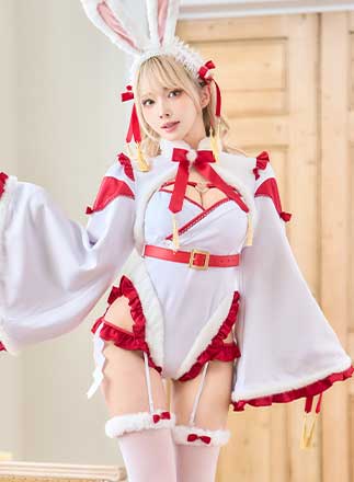 【予約-12月中旬頃より順次発送予定】ハイシェイプセクシー巫女バニー《オリジナルコスプレ9点セット》【Malymoon/マリームーン】【CS25177】