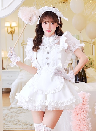 【予約-6月下旬頃より順次発送予定】ホワイトブーケマリアージュメイド《オリジナルコスプレ7点セット》【Malymoon/マリームーン】【CS25182】