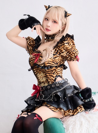 【即日発送】2wayレッドミューズレザー鬼《オリジナルコスプレ12点セット》【Malymoon/マリームーン】【CS25144】