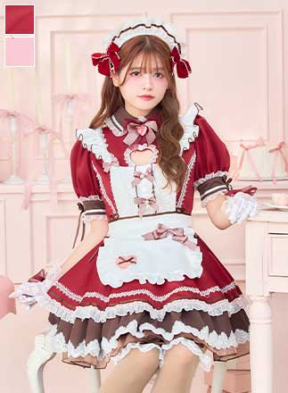 【即日発送】【景井ひな着用】ハートインメルティリボンメイド《バレンタインコスプレ10点セット》【Malymoon/マリームーン】【CS25151】