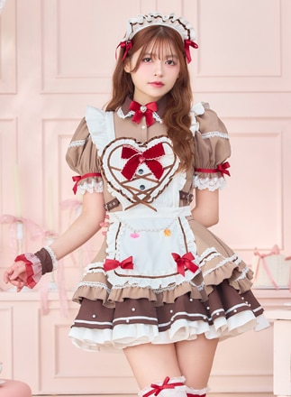 【予約-5月中旬頃より順次発送予定】【景井ひな着用】ホイップショコラリボンメイド《バレンタインコスプレ10点セット》【Malymoon/マリームーン】【CS25167】