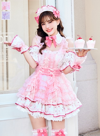 【ピンクは予約】メルティチュールブルームメイド 《オリジナルコスプレ11点セット》【Malymoon/マリームーン】【CS25213】