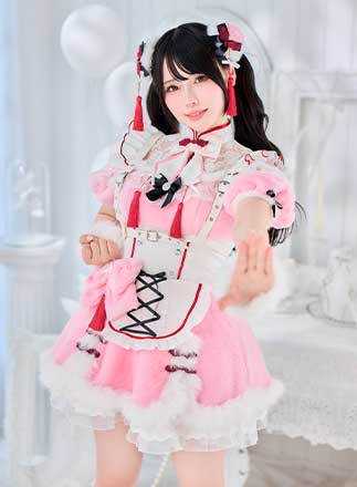 即日発送】もこもこキャンディリボンメイド《オリジナルコスプレ10点