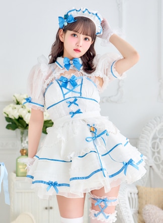【即日発送】【佐藤ノア着用】シアーレースホワイトデーメイド《ホワイトデーコスプレ12点セット》【Malymoon/マリームーン】【CS25166-2】
