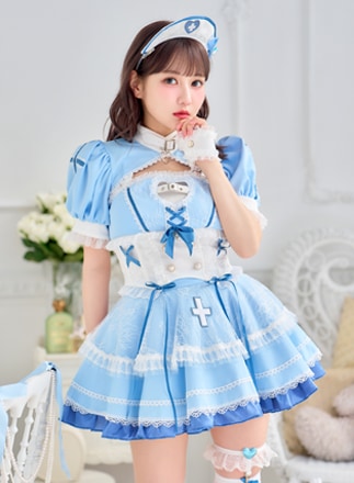 【即日発送】【佐藤ノア着用】ラブキュアブルーベリーナース《ホワイトデーコスプレ7点セット》【Malymoon/マリームーン】【CS25171-2】