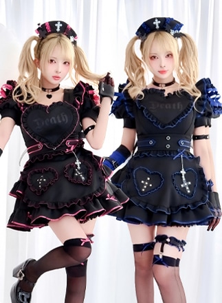 【予約-5月中旬頃より順次発送予定】ハートヴァンパイアナース《オリジナルコスプレ14点セット》【Malymoon/マリームーン】【CS25207】