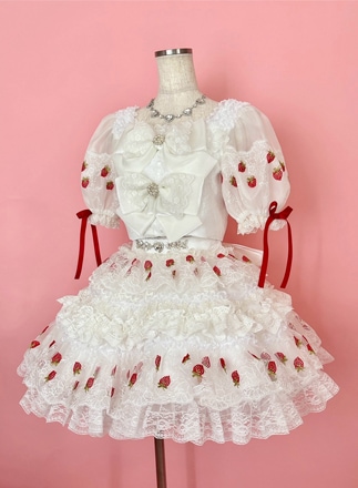 【2～5営業日で発送】【セレモニーコスチューム】ストロベリーホワイトドレス【Malymoon/マリームーン】【CC26034】