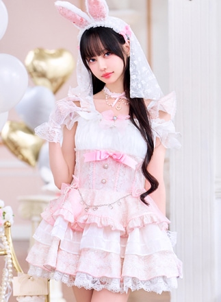 【予約-6月下旬頃より順次発送予定】【中村里砂着用】ブルームレースブライダルバニー《オリジナルコスプレ11点セット》【Malymoon/マリームーン】【CS26040】