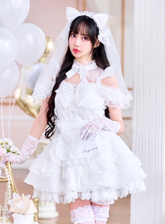 【予約-6月中旬頃より順次発送予定】【中村里砂着用】ブライドクチュールキャットドレス《オリジナルコスプレ11点セット》【Malymoon/マリームーン】【CS26047】
