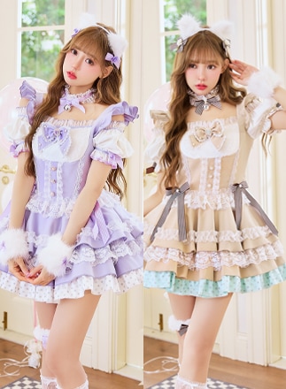即日発送】テディバニーギンガムファーセットアップ《ハロウィン