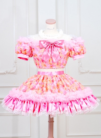 ライトピンクは予約】パステルフルールストライプメイド《オリジナル