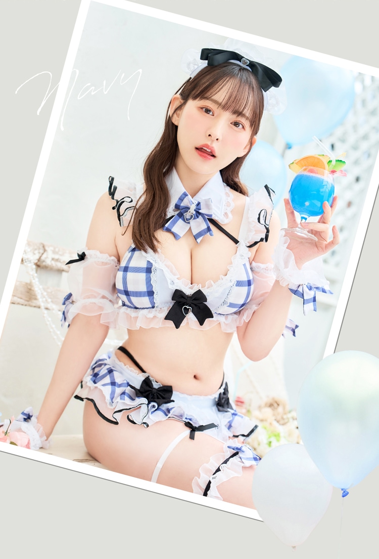 即日発送】フリルチェックアラモードビキニ《レディース水着9点