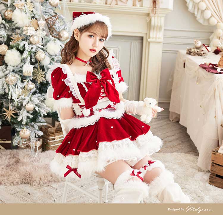 MLサイズは予約】【佐藤ノア着用】ベルベットフルールパールサンタ