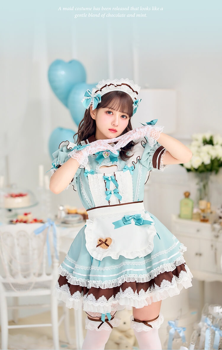 【即日発送】【佐藤ノア着用】ハートインミントリボンメイド《ホワイトデーコスプレ10点セット》【Malymoon/マリームーン】【CS25151-2】