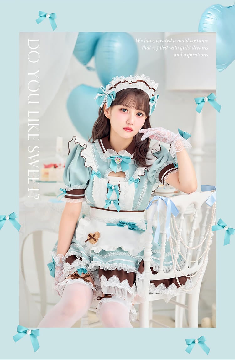 【即日発送】【佐藤ノア着用】ハートインミントリボンメイド《ホワイトデーコスプレ10点セット》【Malymoon/マリームーン】【CS25151-2】