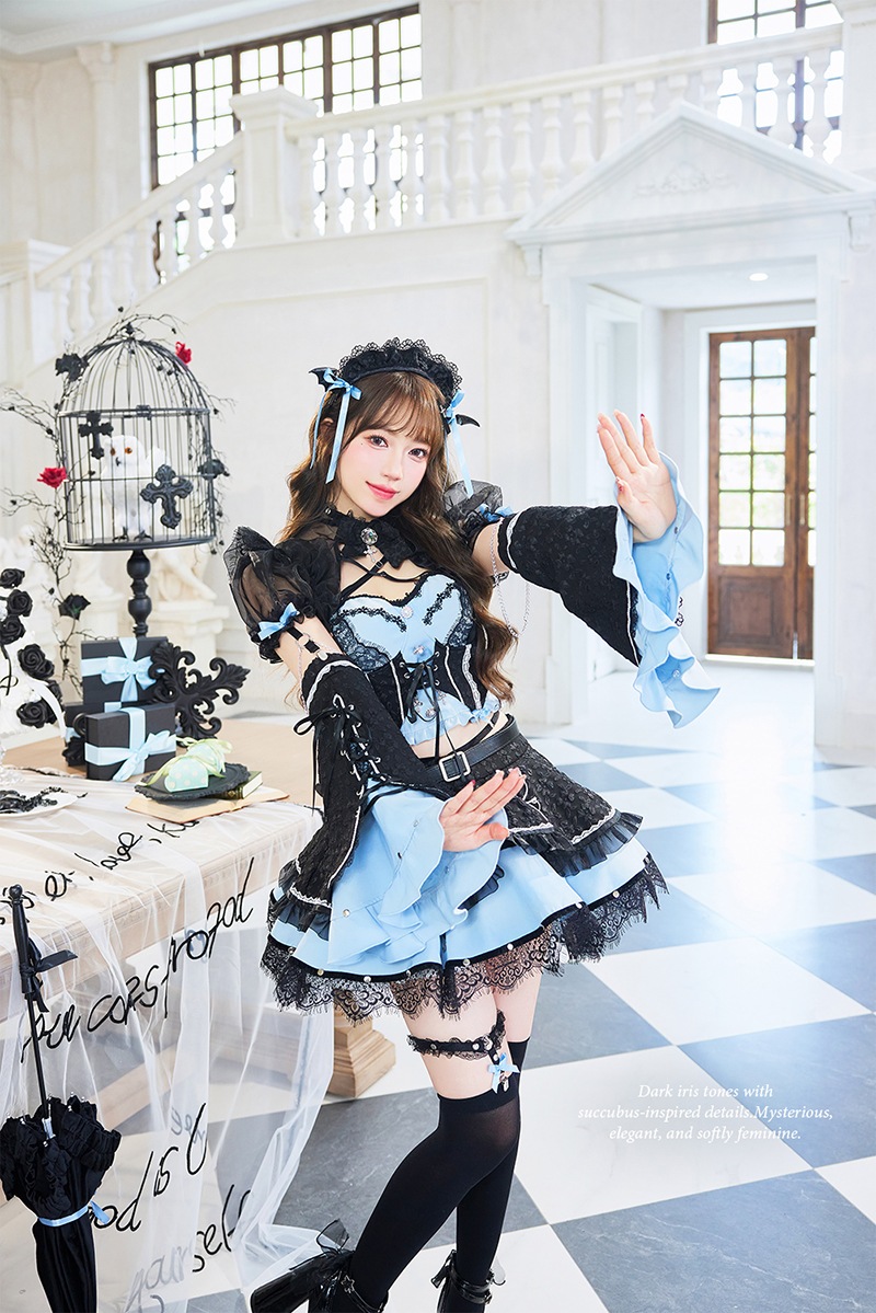 【即日発送】ダークアイリスサキュバスメイド 《ハロウィンコスプレ12点セット》【Malymoon/マリームーン】【CS25221】