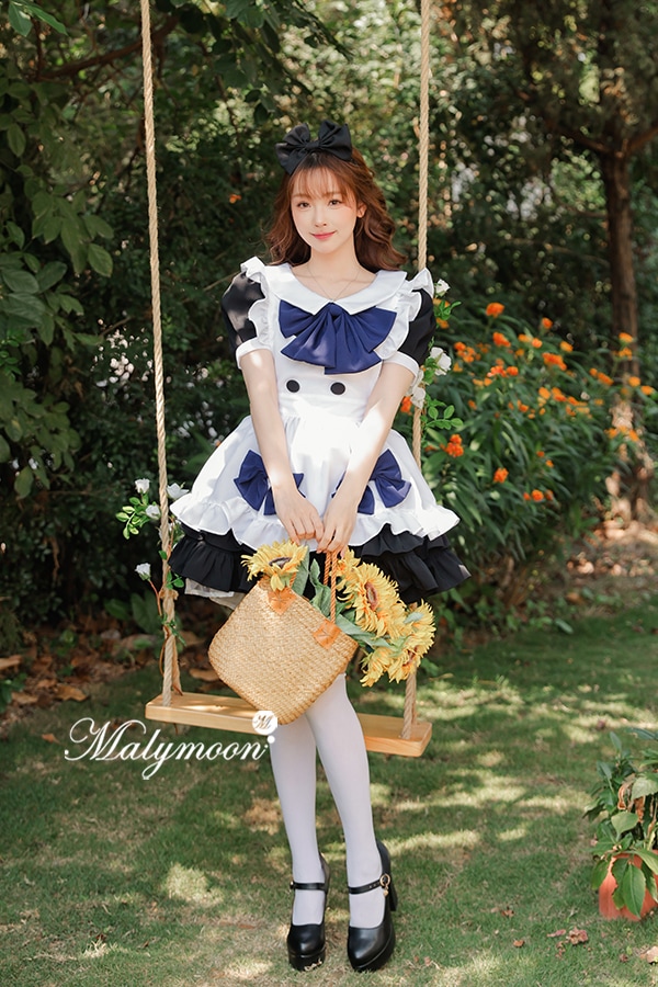 【取り寄せ】【レビュー投稿で白ニーハイプレゼント】完全受注オーダー高級メイド服《かわいいコスプレ3点セット》【odrm8177】