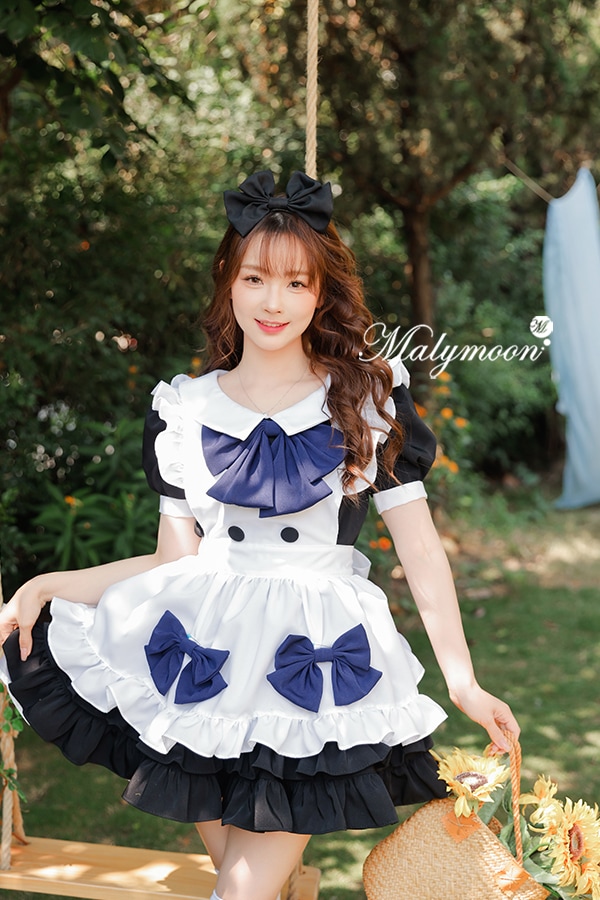 【取り寄せ】【レビュー投稿で白ニーハイプレゼント】完全受注オーダー高級メイド服《かわいいコスプレ3点セット》【odrm8177】