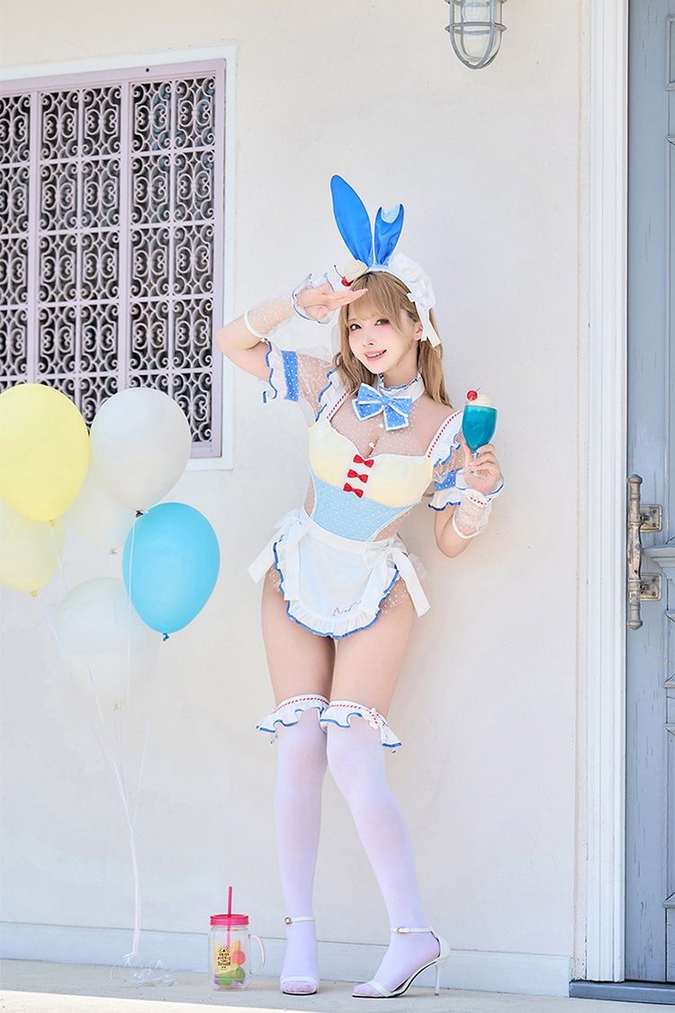 【予約-9月5日頃より順次発送予定】クリームソーダバニーメイド《ハロウィンコスプレ8点セット》【Malymoon/マリームーン】【CS25044】