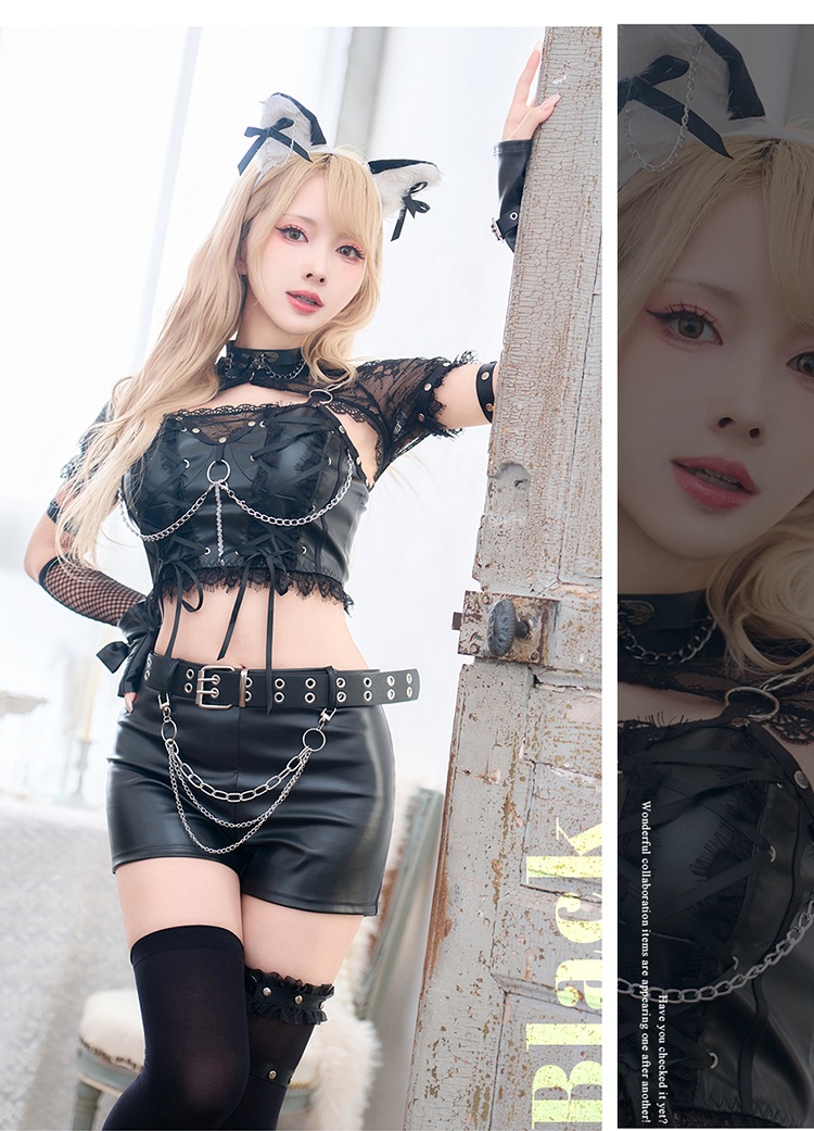 【即日発送】フェティッシュレザーウルフ《ハロウィンコスプレ14点セット》【vanityME. × Malymoon】【CS25046】