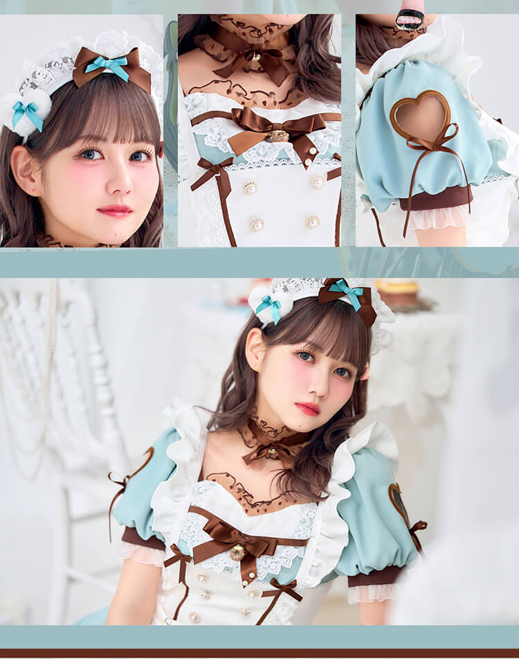 【即日発送】【佐藤ノア着用】メルティホイップチョコミントメイド《ホワイトデーコスプレ10点セット》【Malymoon/マリームーン】【CS25152-2】