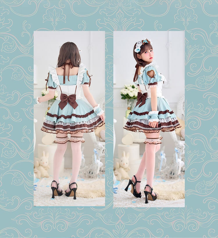 【即日発送】【佐藤ノア着用】メルティホイップチョコミントメイド《ホワイトデーコスプレ10点セット》【Malymoon/マリームーン】【CS25152-2】