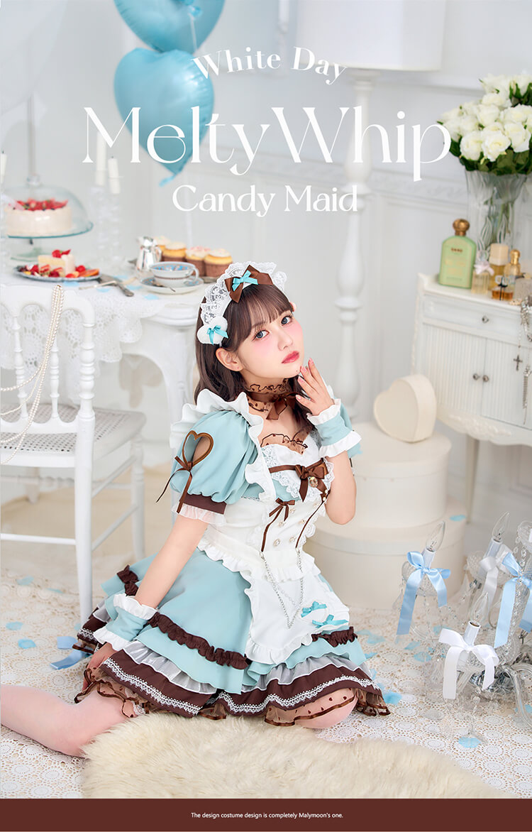 【即日発送】【佐藤ノア着用】メルティホイップチョコミントメイド《ホワイトデーコスプレ10点セット》【Malymoon/マリームーン】【CS25152-2】