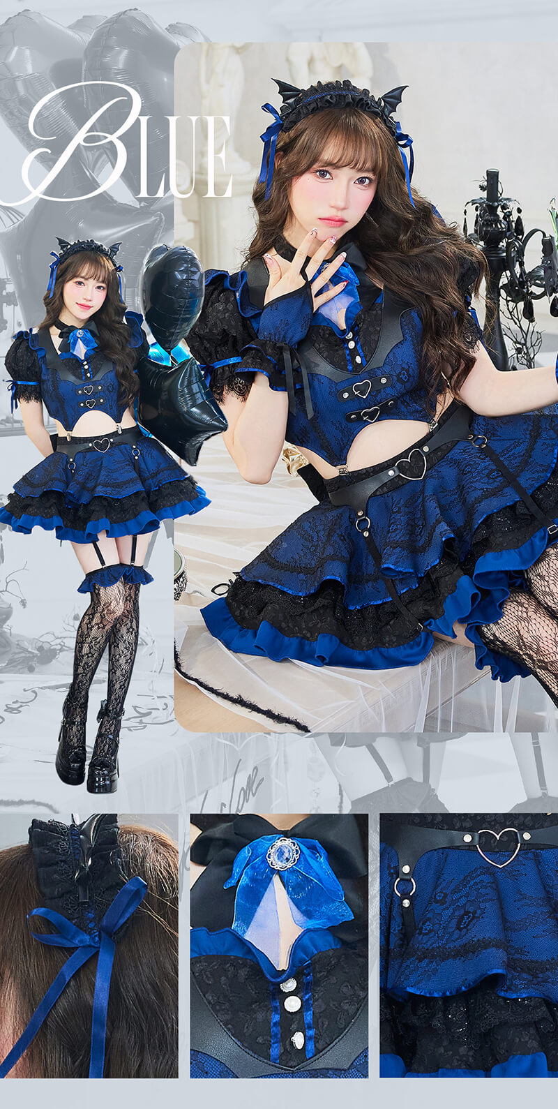 【レッドは予約】ディープラブサキュバスメイド《ハロウィンコスプレ10点セット》【Malymoon/マリームーン】【CS25236】