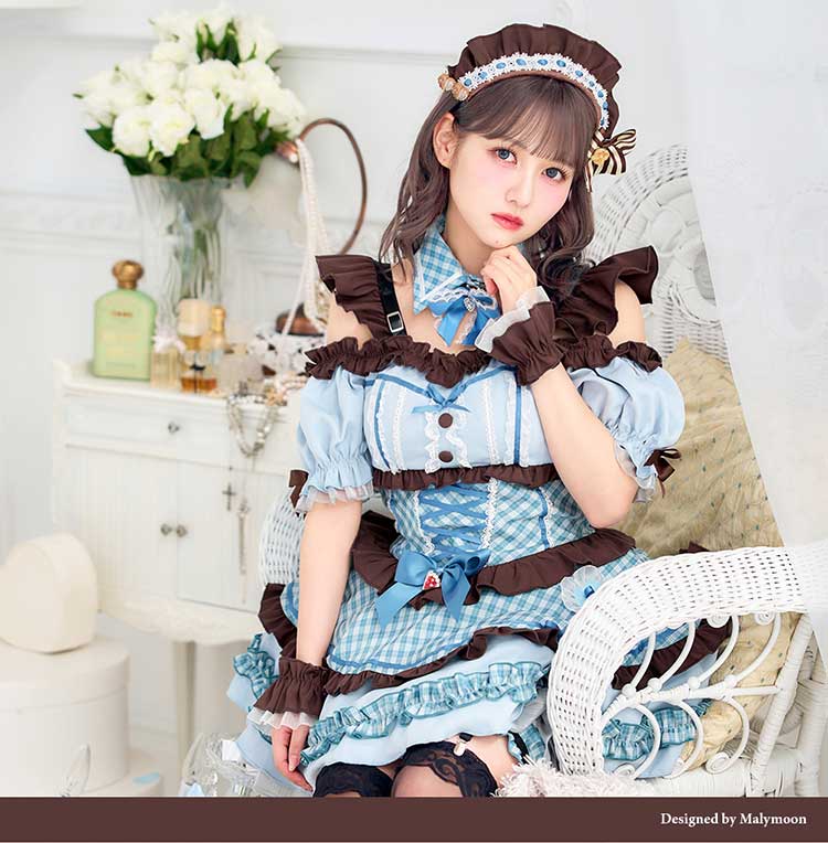 【即日発送】【佐藤ノア着用】スウィーツライクアイスブルーメイド《ホワイトデーコスプレ10点セット》【Malymoon/マリームーン】【CS25153-2】