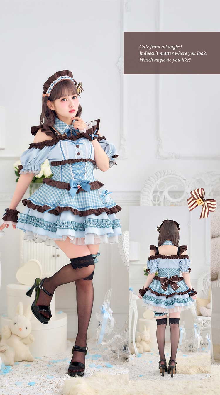 【即日発送】【佐藤ノア着用】スウィーツライクアイスブルーメイド《ホワイトデーコスプレ10点セット》【Malymoon/マリームーン】【CS25153-2】