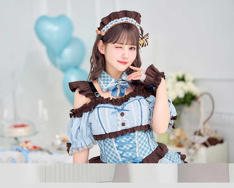 【即日発送】【佐藤ノア着用】スウィーツライクアイスブルーメイド《ホワイトデーコスプレ10点セット》【Malymoon/マリームーン】【CS25153-2】
