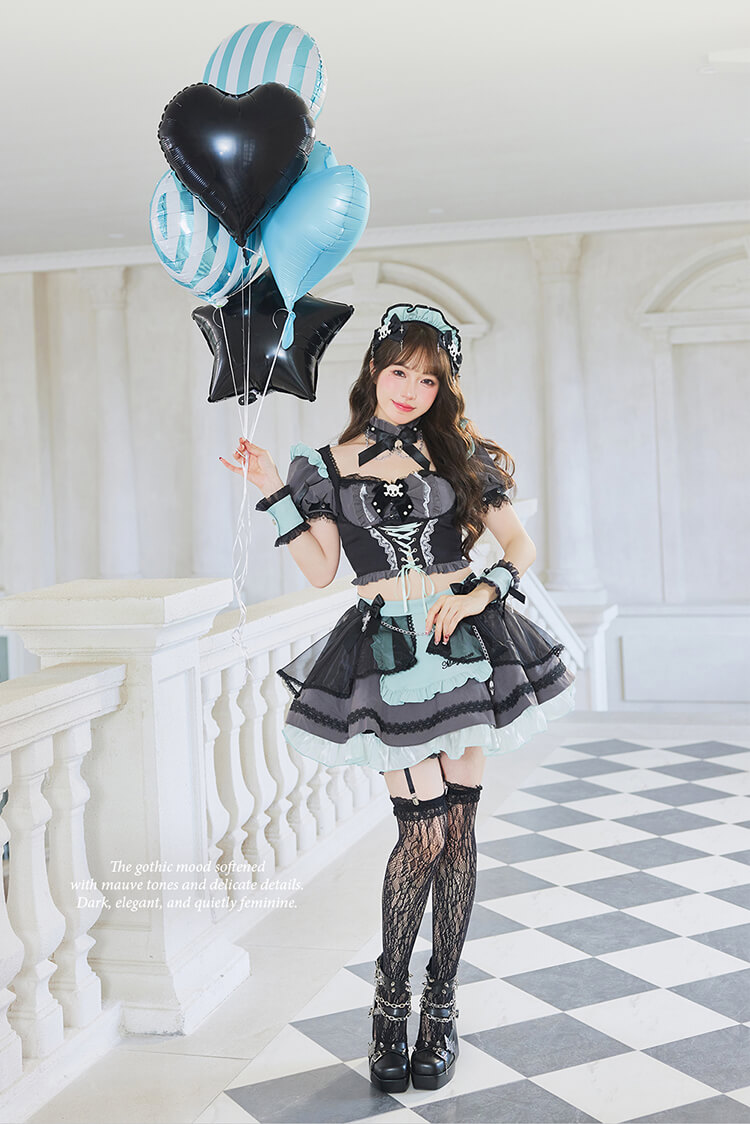 ピンクは予約】モーヴスカルゴシックメイド《ハロウィンコスプレ11点