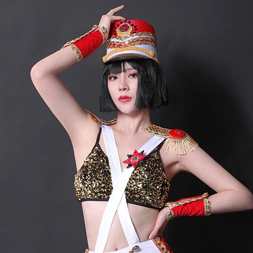 帽子 ハット セクシー ダンスウェア 帽子 ハット コスチューム アーミー 軍隊 ポリス 警察 ダンス衣装 イベント ダンス 衣装【dance-8346-hat】