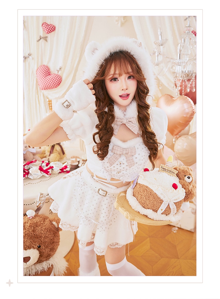 【ホワイトは予約】ファンシードットスノーベア《オリジナルコスプレ10点セット》【Malymoon/マリームーン】【CS25140】