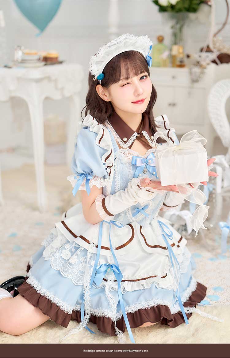 【即日発送】【佐藤ノア着用】ブーケリボンジュエルブルーメイド《ホワイトデーコスプレ11点セット》【Malymoon/マリームーン】【CS25156-2】