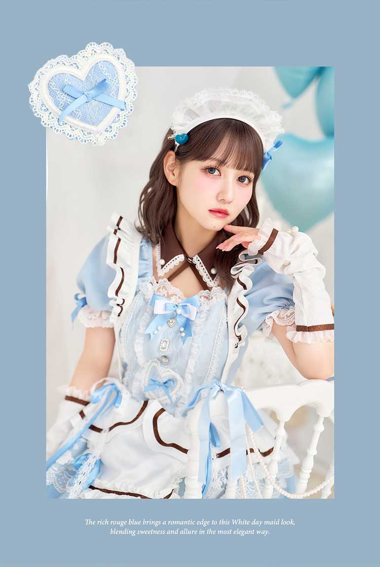 【即日発送】【佐藤ノア着用】ブーケリボンジュエルブルーメイド《ホワイトデーコスプレ11点セット》【Malymoon/マリームーン】【CS25156-2】