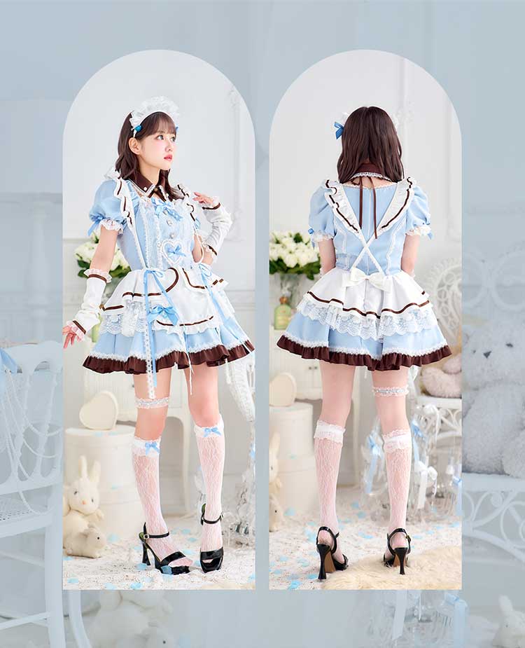 【即日発送】【佐藤ノア着用】ブーケリボンジュエルブルーメイド《ホワイトデーコスプレ11点セット》【Malymoon/マリームーン】【CS25156-2】